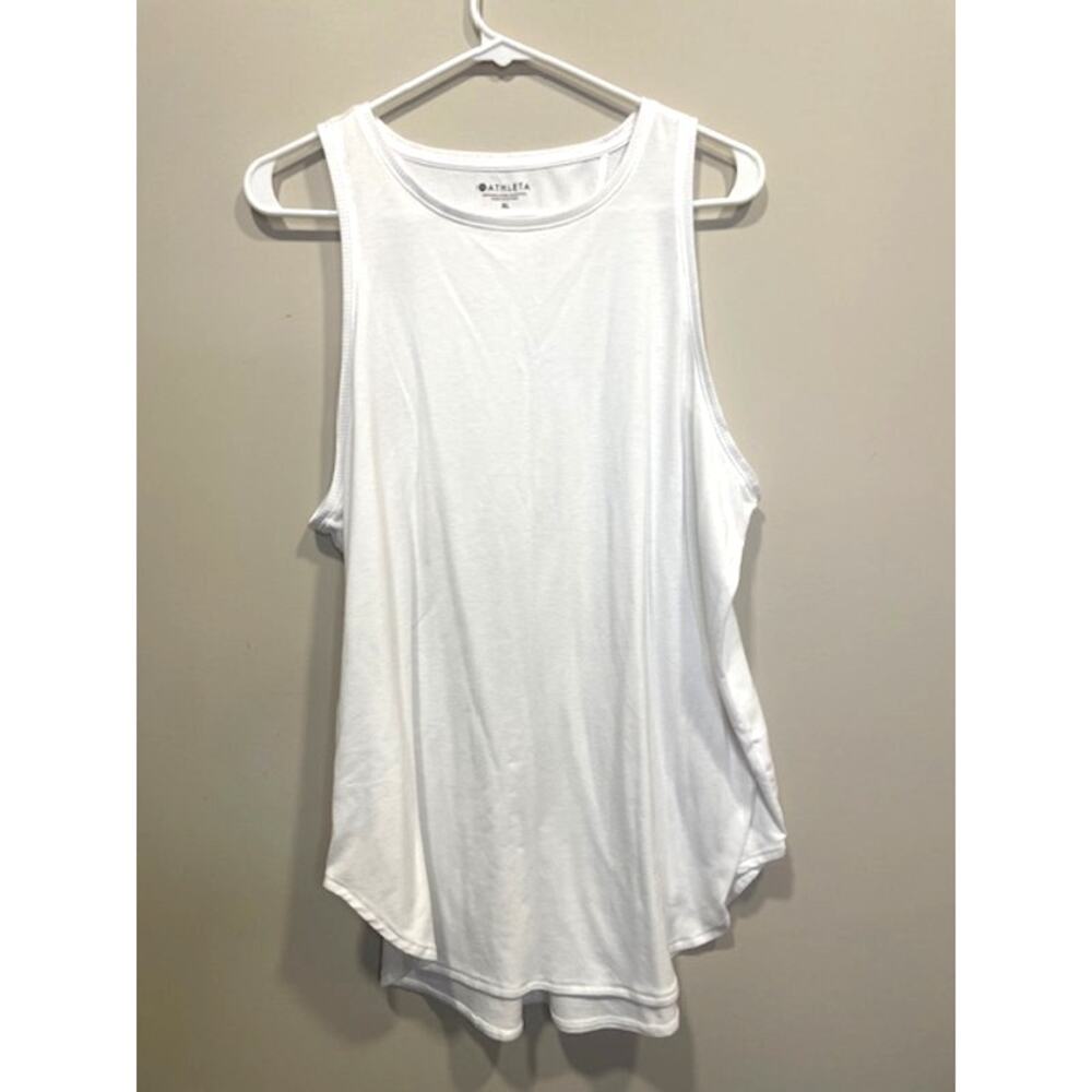 Athleta Set of 2 Tanks White Cotton Breathable Athletic Tops Size XL - Picture 7 of 12